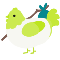 A white and lime chicken with a head pattern