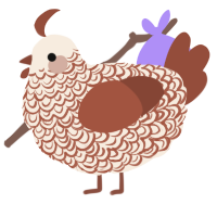 A cream and russet chicken with a double-lace pattern