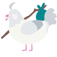 A white and mist chicken with a head pattern