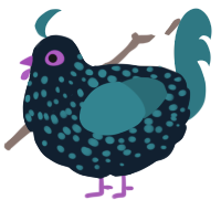 A tumblr and sea chicken with a speckle pattern