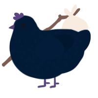A tumblr chicken with a speckle pattern