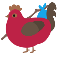 A crimson and bark chicken