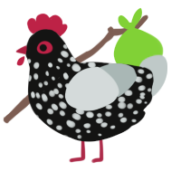 A black and silver chicken with a speckle pattern