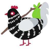 A black and mist chicken with a bar pattern