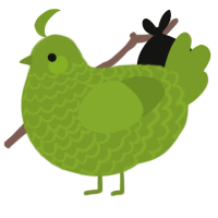 A chartreuse chicken with a lace pattern