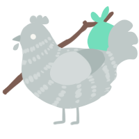 A silver chicken with a bar pattern
