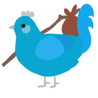 A cerulean and sky chicken