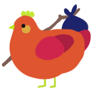 Autumn, a vermilion and crimson chicken