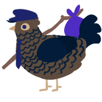 A bark and tumblr chicken with a lace pattern