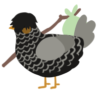 A sable and ash chicken with a lace pattern