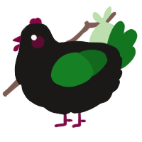 A sable and leaf chicken