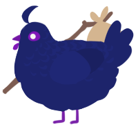 Moonlight, a navy chicken with a half-lace pattern