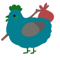 A sea and grey chicken