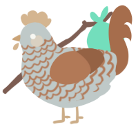 A silver and brown chicken with a lace pattern