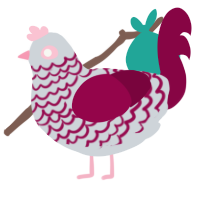 A mist and maroon chicken with a lace pattern
