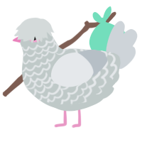 A silver and mist chicken with a lace pattern