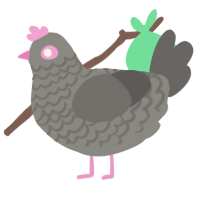 A ash and grey chicken with a lace pattern