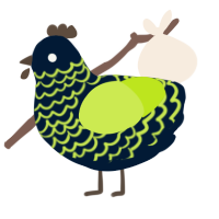 A tumblr and lime chicken with a lace pattern