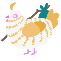 A white and honey chicken with a bar pattern