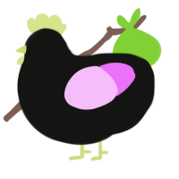 A black and lavender chicken