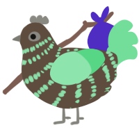 A bark and spring chicken with a bar pattern