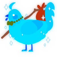 A cerulean and sky chicken with a head pattern