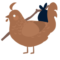 A brown chicken with a half-lace pattern