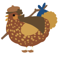 A russet and gold chicken with a speckle pattern