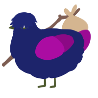 A navy and plum chicken