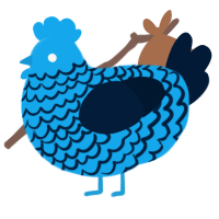 A sky and tumblr chicken with a lace pattern