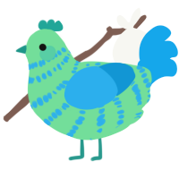 A spring and sky chicken with a bar pattern
