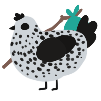 exploding psychology, a mist and sable chicken with a speckle pattern