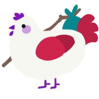 A white and crimson chicken