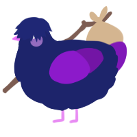 A navy and violet chicken