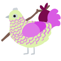 A apple and orchid chicken with a lace pattern