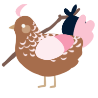 A brown and rose chicken with a half-lace pattern
