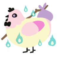 A cream and lavender chicken with a head pattern