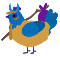 A honey and sapphire chicken with a head pattern