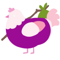 A plum and rose chicken with a head pattern