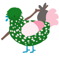 A leaf and rose chicken with a speckle pattern