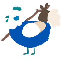 A ultramarine and cream chicken with a head pattern