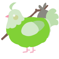 A grass and gluppy chicken with a head pattern