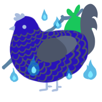 A lime and ash chicken with a lace pattern