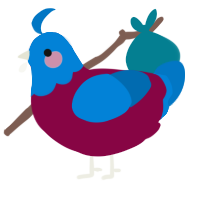 A maroon and sapphire chicken with a head pattern