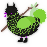 A sable and grass chicken with a lace pattern