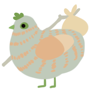 A russet and sapphire chicken with a bar pattern