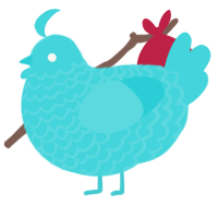 A aqua chicken with a lace pattern