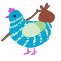 A cerulean and gluppy chicken with a bar pattern