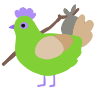 A grass and beige chicken