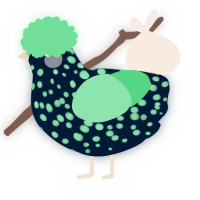 A tumblr and spring chicken with a speckle pattern